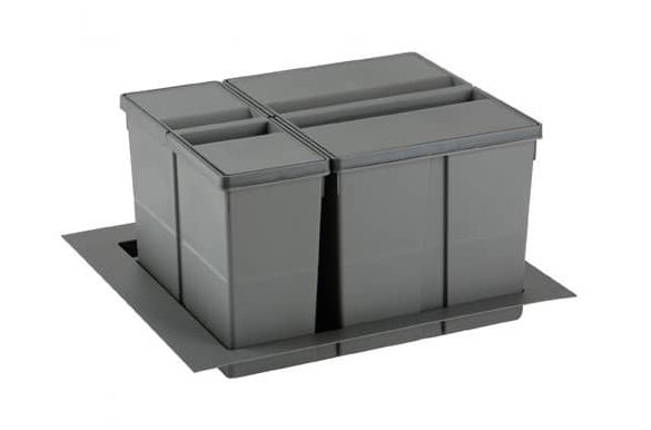 Conjunto de cubos de basura 9XL para cajón 60 cm